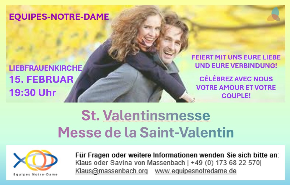 St. Valentinsmesse -Messe de la Saint-Valentin am 15.02.2024, Einladung in die Liebfrauenkirche, Frankfurt