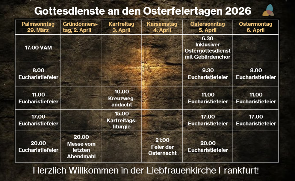 Übersicht Ostergottesdienste Liebfrauenkirche 2026